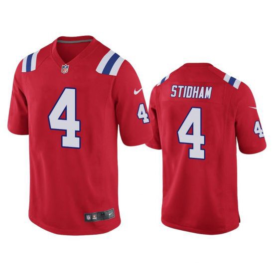 Men New England Patriots #4 Jarrett Stidham Nike Red Game NFL Jersey->new england patriots->NFL Jersey